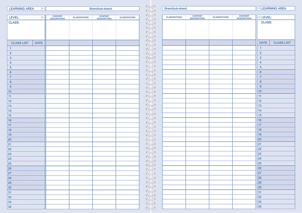 Vic F-10 Assess Record Book Wiro