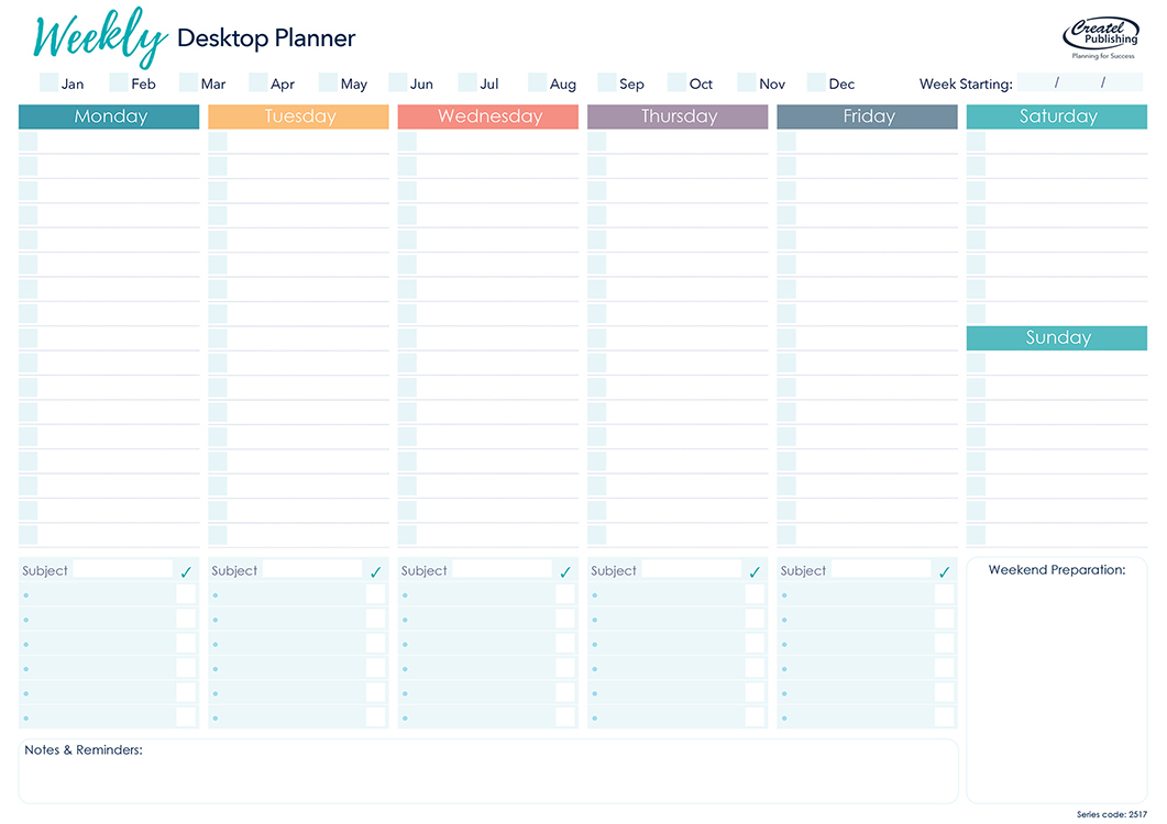 Weekly Desktop Planner