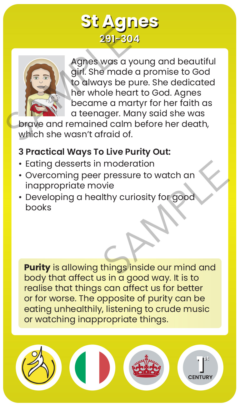 St Agnes Character Virtue Card