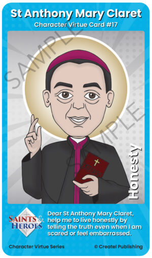 St Anthony Mary Claret Character Virtue Card