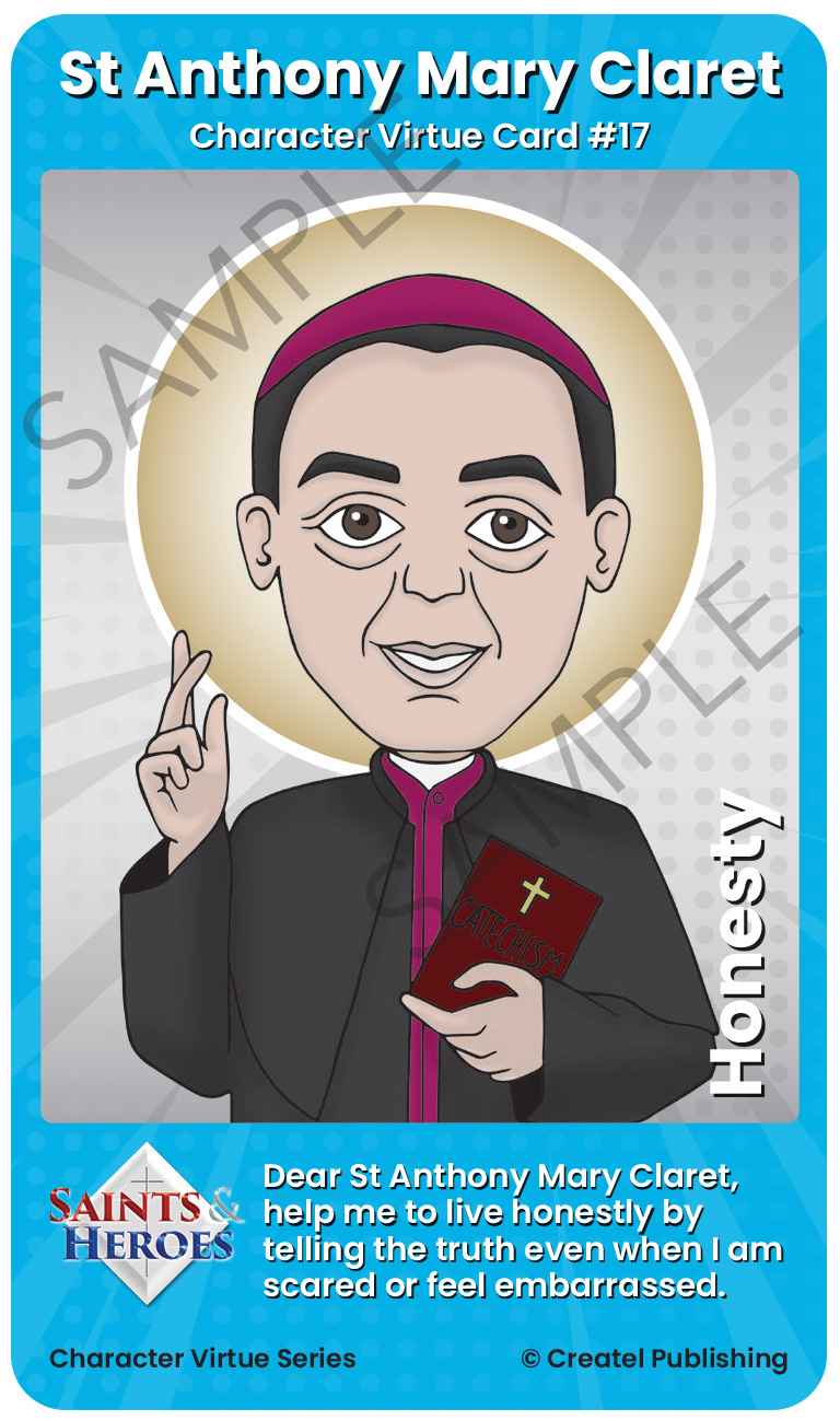 St Anthony Mary Claret Character Virtue Card
