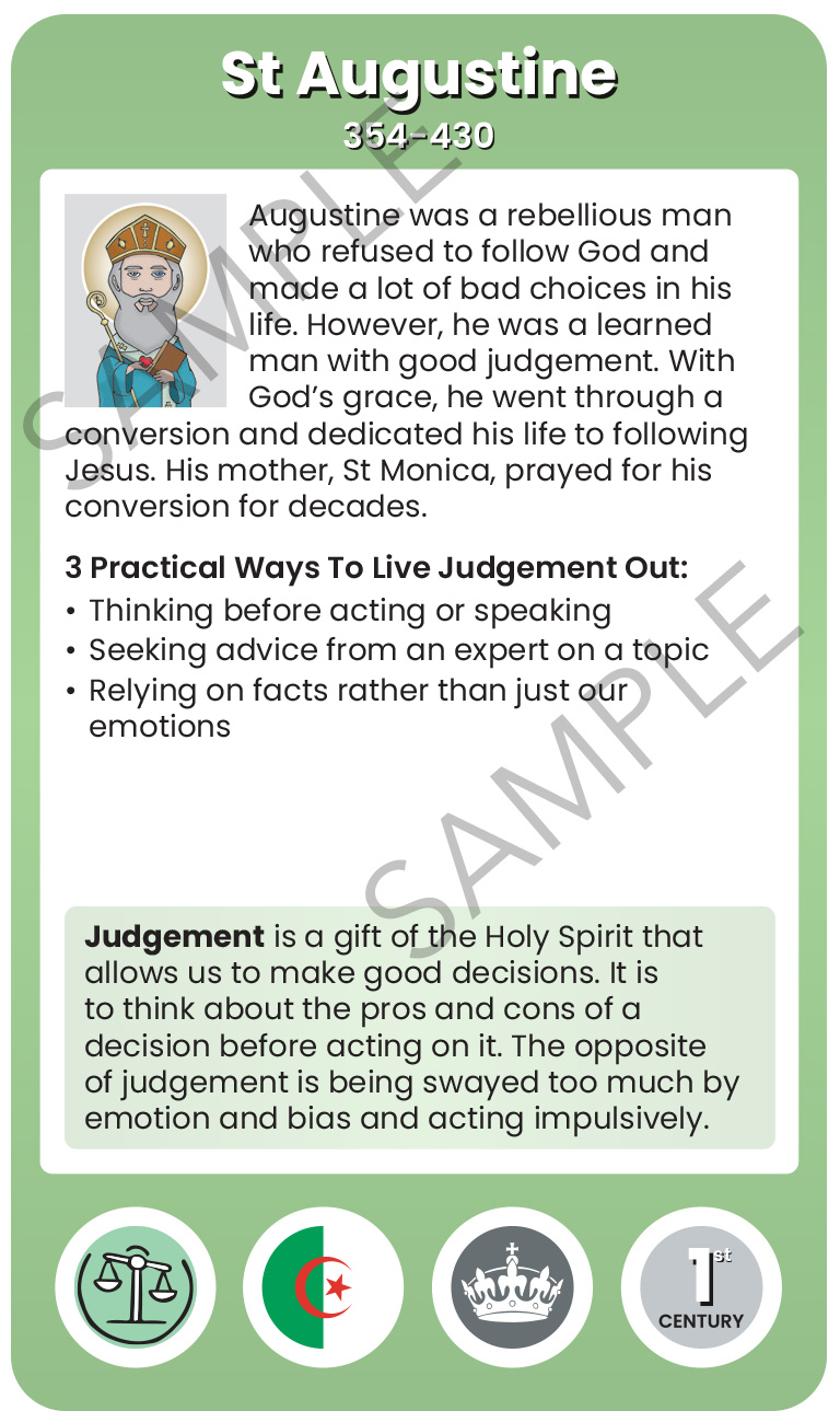 St Augustine Character Virtue Card