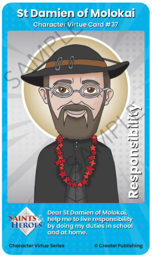 St Damien of Molokai Character Virtue Card