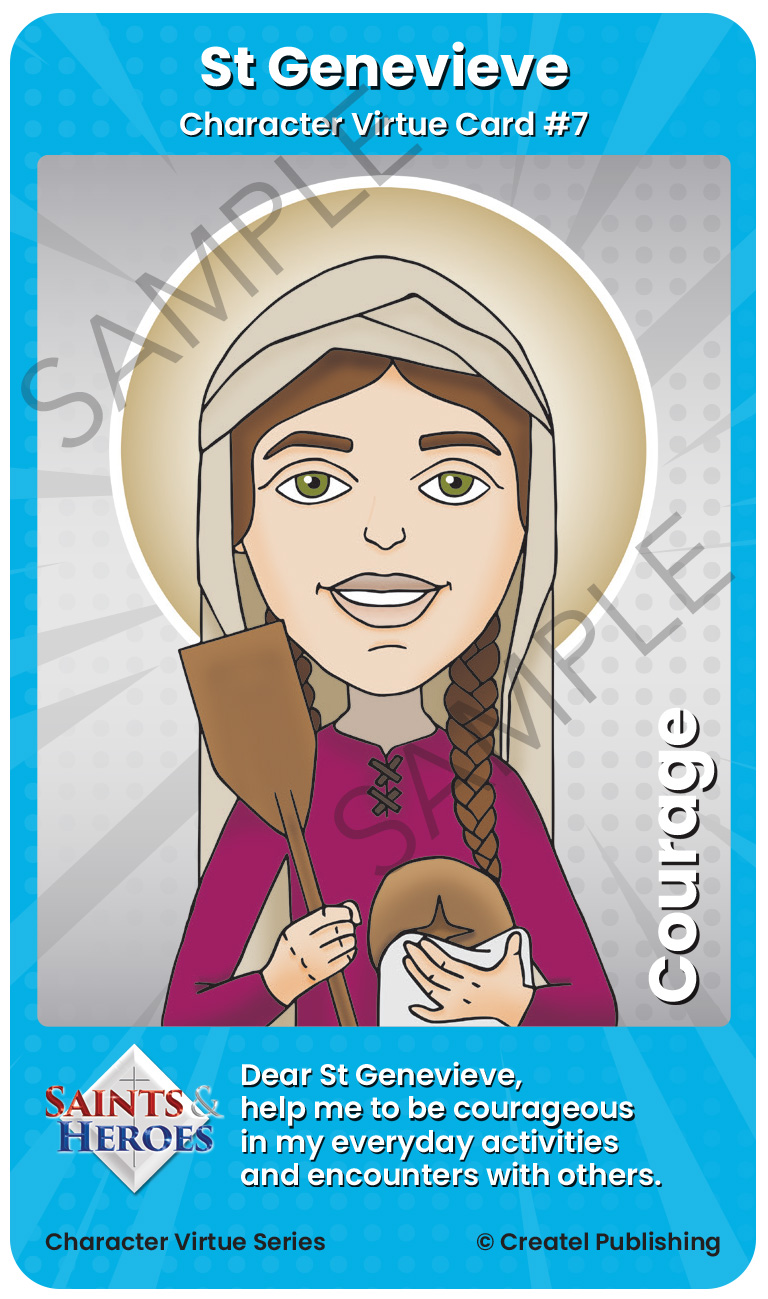 St Genevieve Character Virtue Card