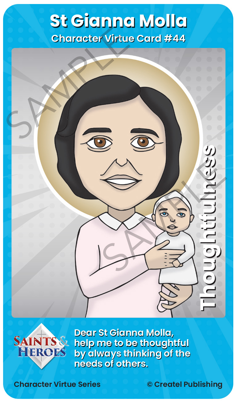 St Gianna Molla Character Virtue Card