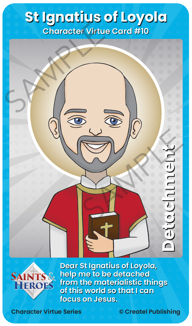 St Ignatius of Loyola Character Virtue Card