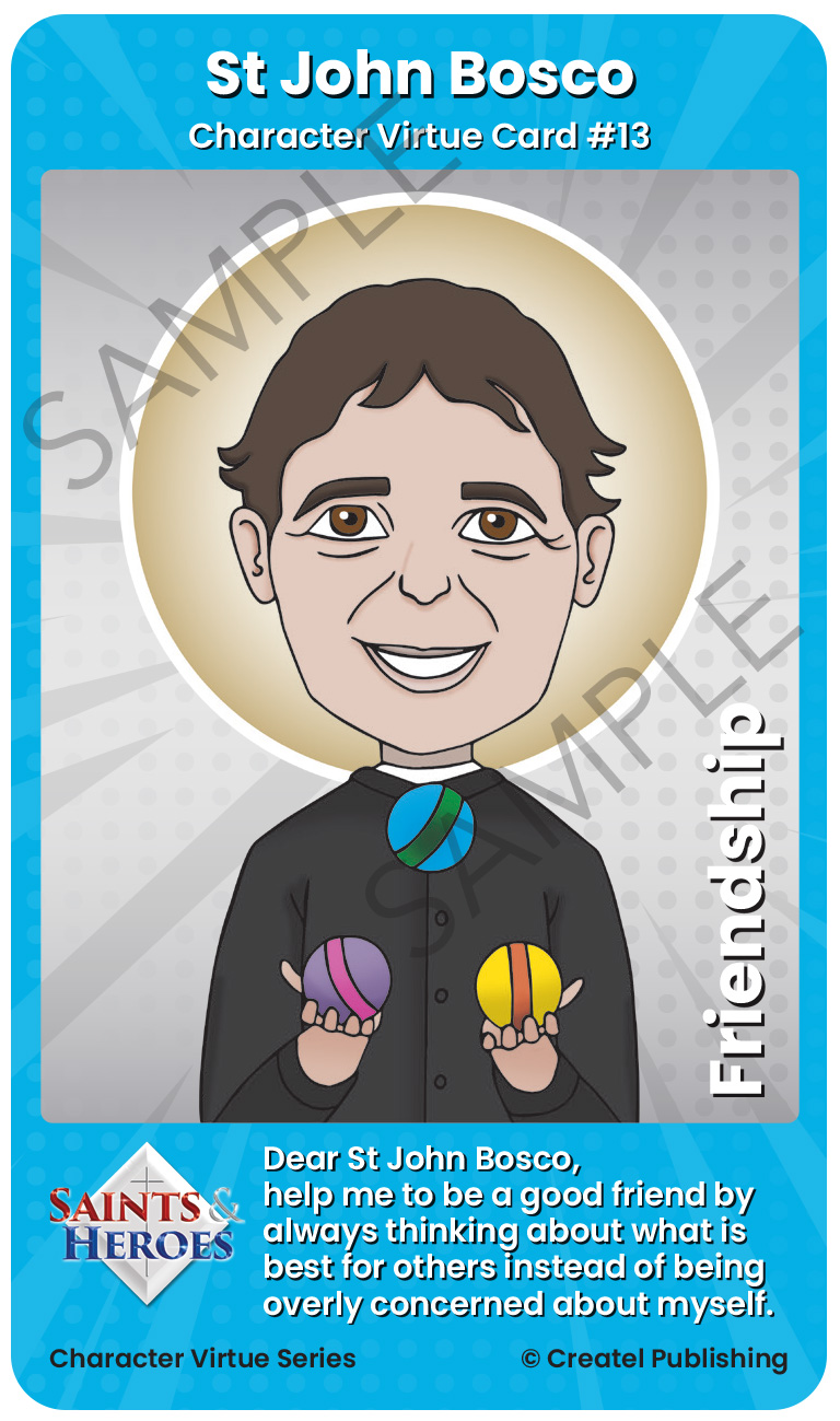 St John Bosco Character Virtue Card