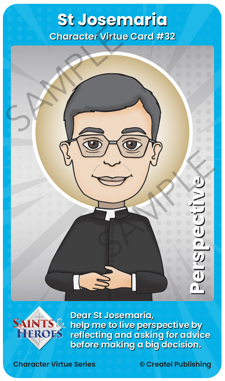 St Josemaria Character Virtue Card