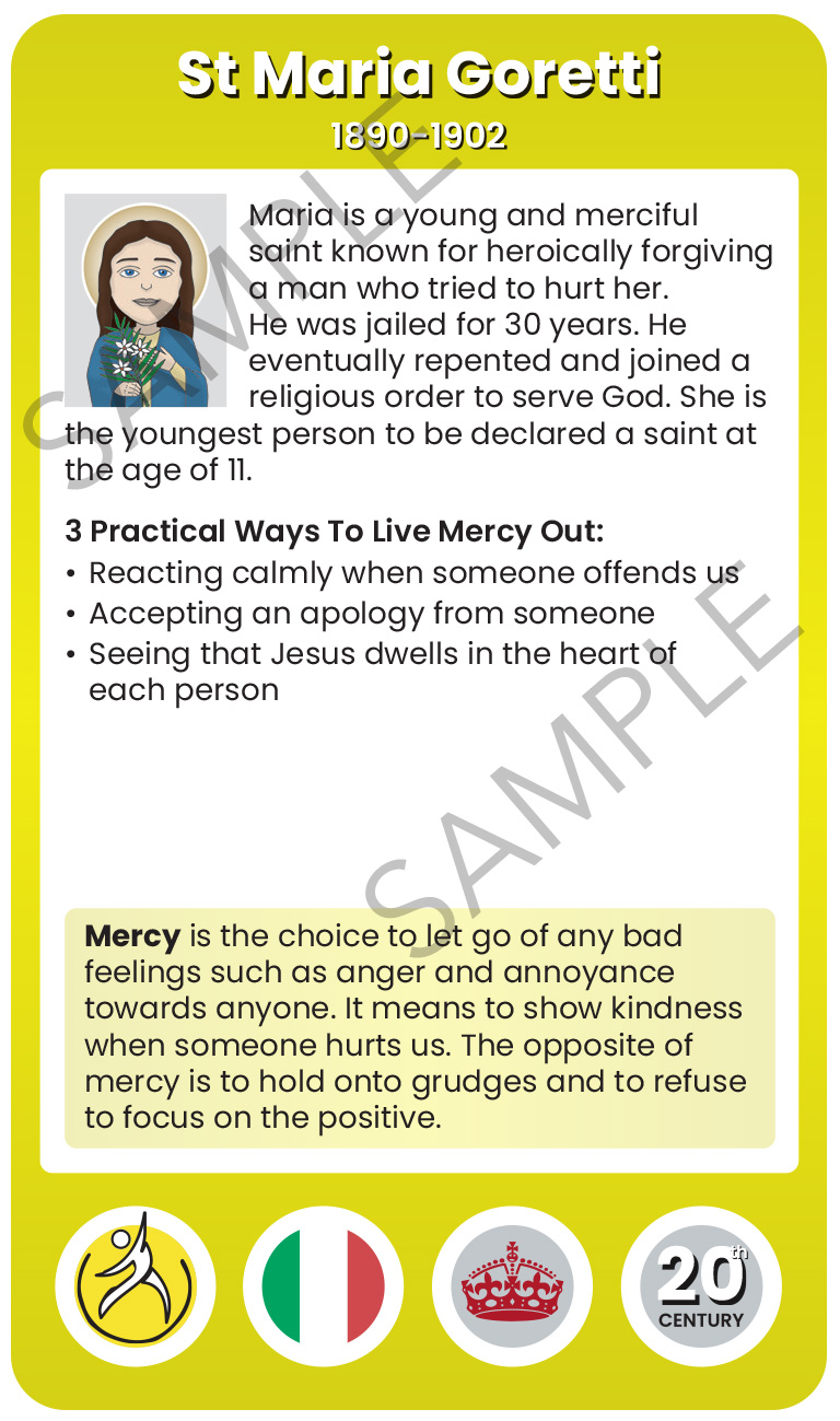 St Maria Goretti Character Virtue Card