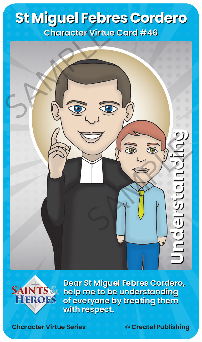 St Miguel Febres Cordero Character Virtue Card