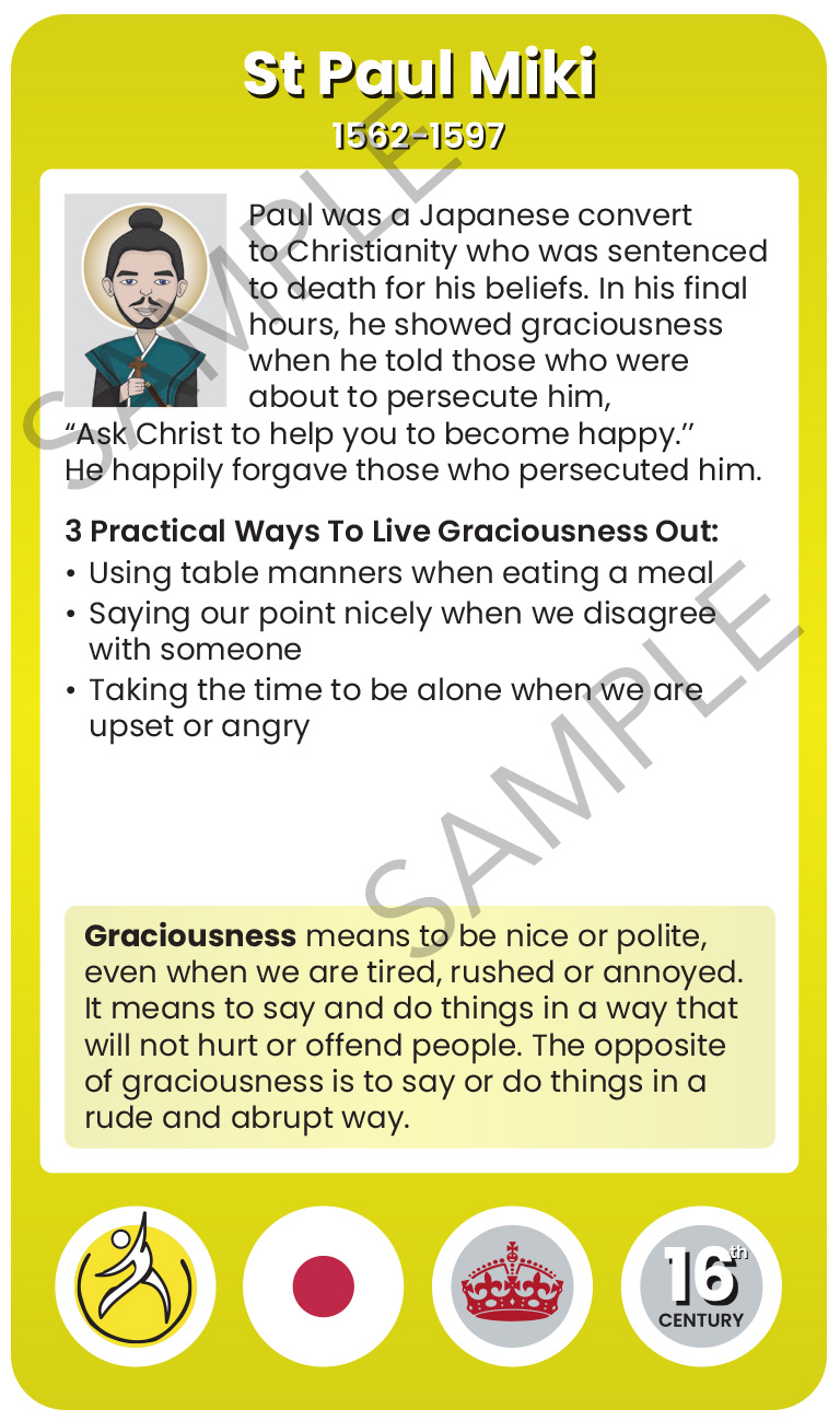 St Paul Miki Character Virtue Card