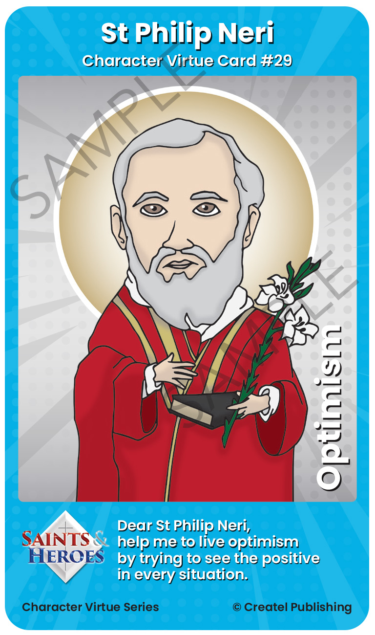 St Philip Neri Character Virtue Card