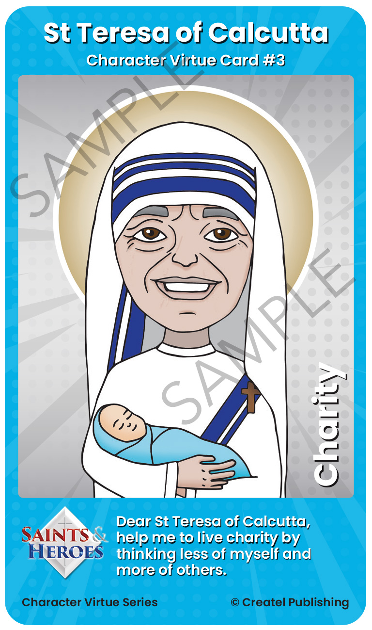 St Teresa of Calcutta Character Virtue Card