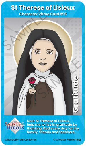 St Therese of Lisieux Character Virtue Card