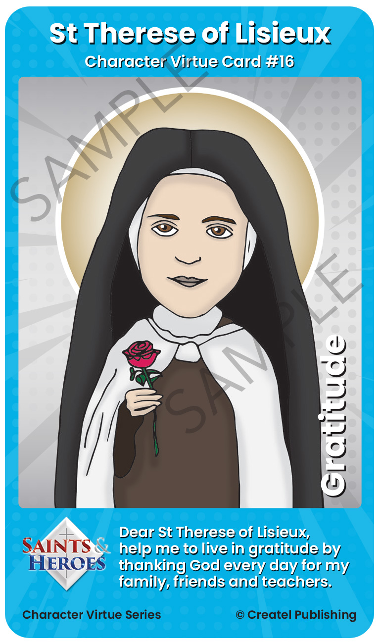 St Therese of Lisieux Character Virtue Card