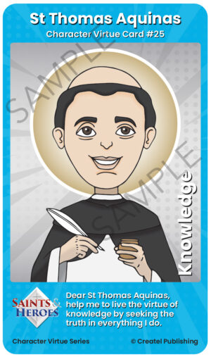 St Thomas Aquinas Character Virtue Card