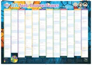 2026 Saints & Heroes Classroom Wall Chart Planner