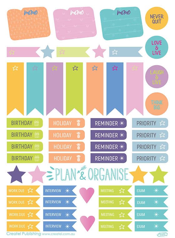 Plan & Organise Sticker Pack 2