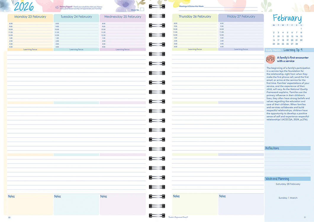 Early Years Weekly Planner