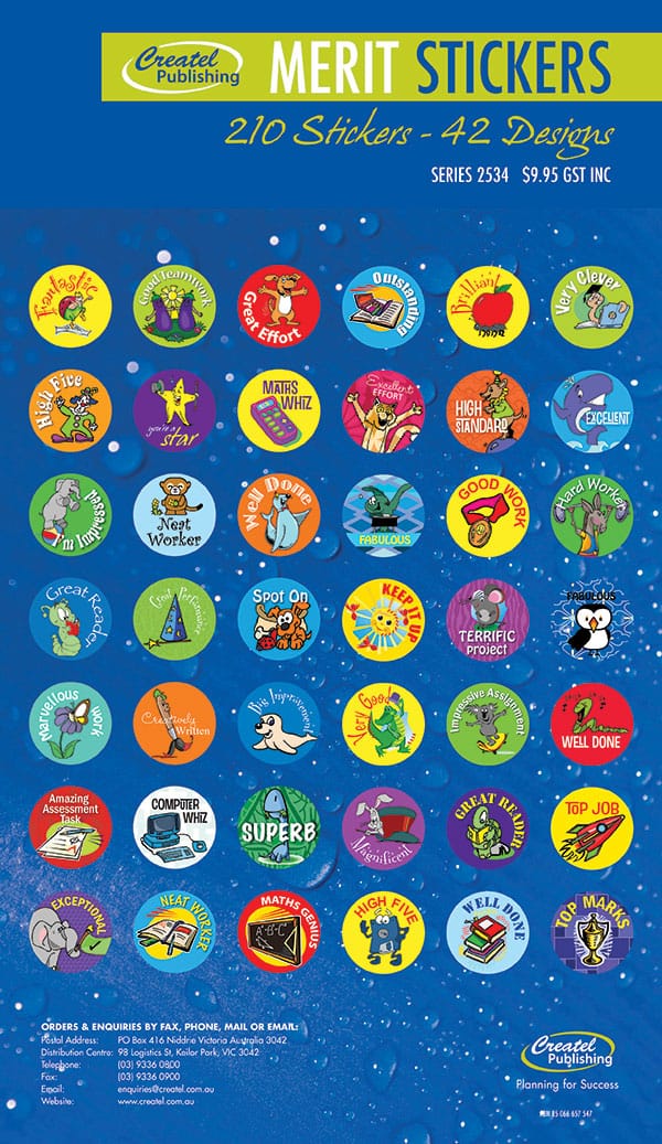 Merit Stickers – 210 Pack