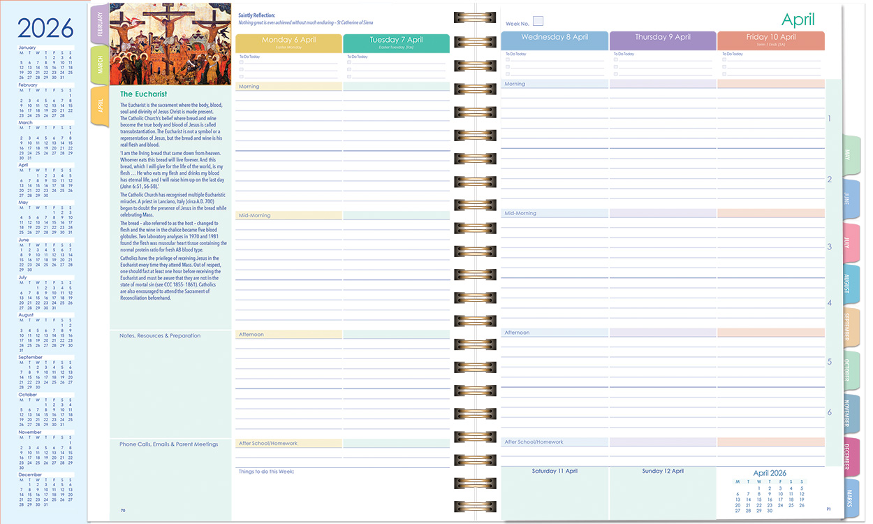 Catholic Secondary Weekly Planner MACS Edition