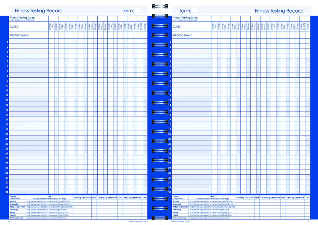 Physical Education Daily Planner - Wiro Bound