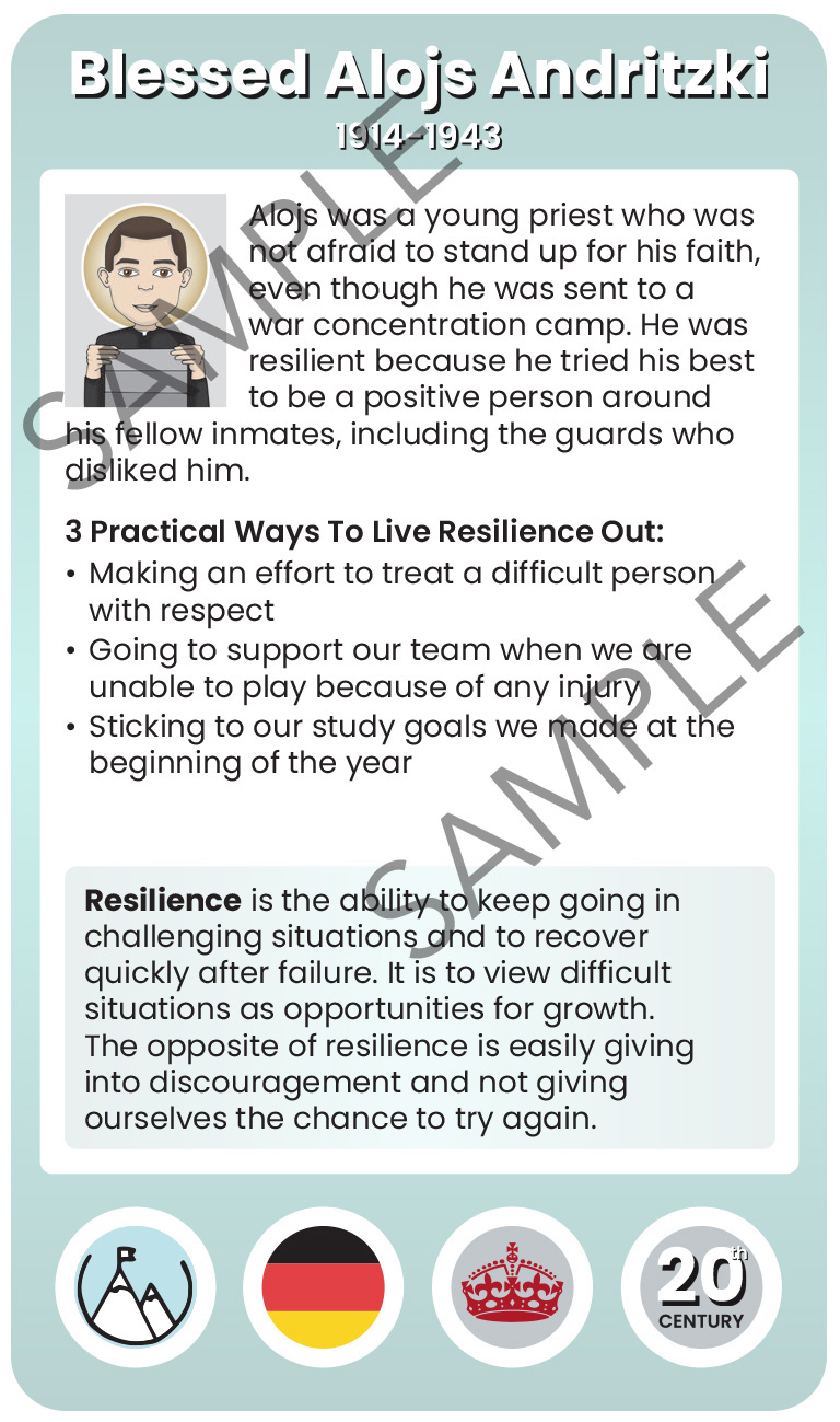 Blessed Alojs Andritzki Character Virtue Card