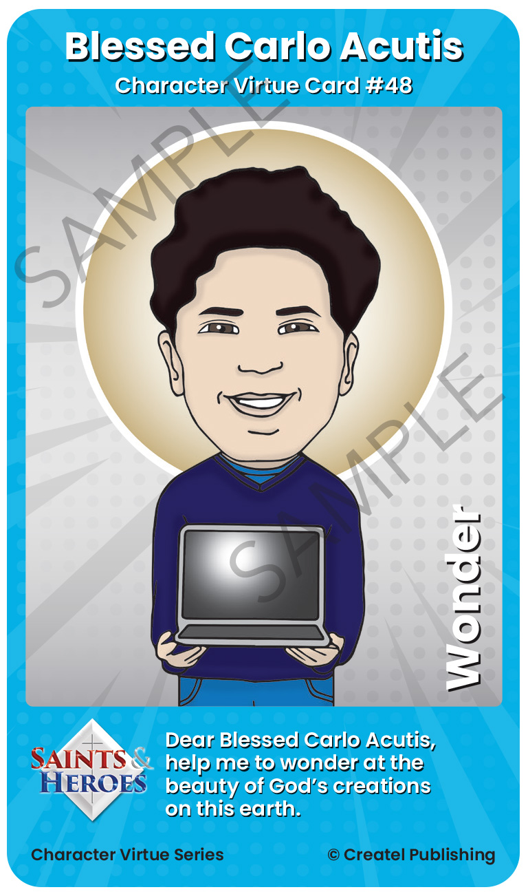 Blessed Carlo Acutis Character Virtue Card