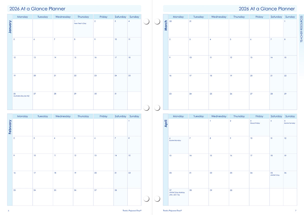 Secondary 6 Period Daily Loose Leaf